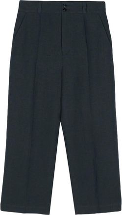 Barena Paola Canne Cropped Broek - Dames - Wijde Broeken - Blauw - S - Katoen - Broeken