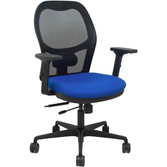 Piqueras y Crespo Piqueras Y Crespo - Silla Jorquera Traslack Malla Negra Asiento Bali Azul Brazos 2d Ruedas 65