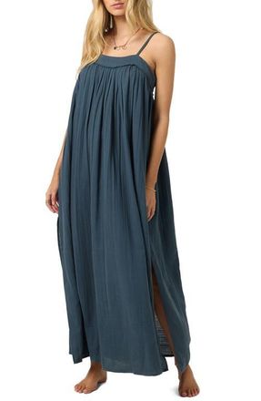O'Neill Sai Saltwater Solids Cover-Up Cotton Maxi Dress in Slate at Nordstrom, Size X-Small