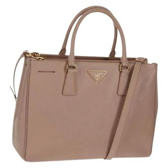 Prada Pre-owned Handbags, female, Brown, Size: ONE SIZE Pre-owned Hand Bag Safiano Leather 2way