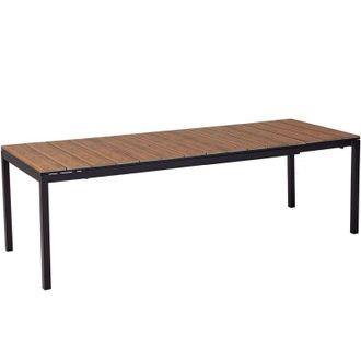 Beliani Tavolo da giardino allungabile 198/248 x 90 cm Alluminio Arredo esterno Legno chiaro Tofane