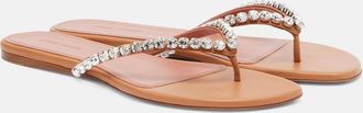 Amina Muaddi Gigi embellished leather thong sandals