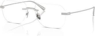 Ferrari 57mm Rectangle optical glasses in Silver at Nordstrom