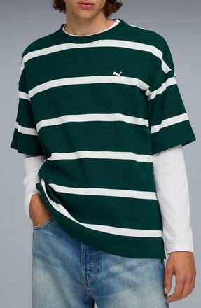 Puma Select Essentials Waffle Knit T-Shirt in Dark Myrtle at Nordstrom, Size Xx-Large