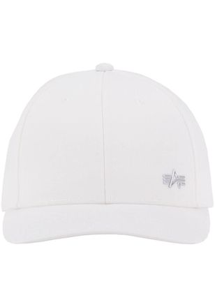 Alpha Industries Baseball Cap ALPHA INDUSTRIES Metal Label Cap, Herren, weiss (wei&szlig;, metalsilber), Web, Kunstfaser, Caps Baseball Cap
