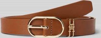 Tommy Hilfiger Ledergürtel mit ovaler Schnalle in Cognac, Größe 85