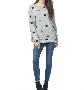 Papillon Big Dot Print Sweatshirt In Grey