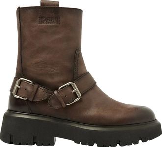 VIA VAI Schoenen, Dames, Bruin, 41 EU, Leer, Ziva Jagger Biker boots