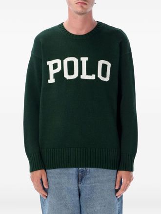 Polo Ralph Lauren logo-detail sweater - men - Cotton - M - Green