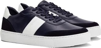 Tommy Hilfiger Premium Gestreepte Sneakers - Heren - Sneakers - Blauw - 44 EU - Leer - Schoenen