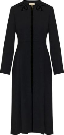 Valentino Garavani Cappotto Patch Fiocchi Ricamati - Dames - Mantel - Zwart - 4XL - Jassen