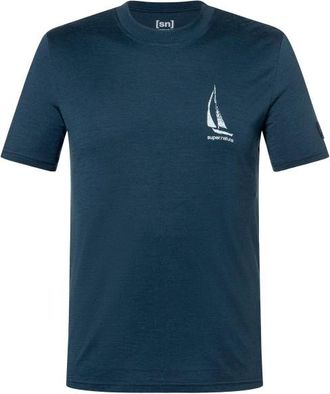 super.natural Sailing Boat Bio Jersey Tee Merinoshirt f&uuml;r Herren | blau