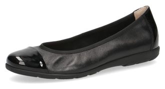 Caprice Ballerina CAPRICE, Damen, Gr. 37, schwarz (schwarz, gl&auml;nzend), Lackleder, Nappaleder, Schuhe Ballerina, Loafer, Slipper, Festtags Schuh mit Lack-Detai