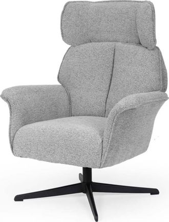 Koketto Home Butaca giratoria con reposabrazos en gris y patas de metal en negro