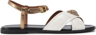 Kurt Geiger Womens Orson Cross Flat Sandal Sandals - White - Size UK 3