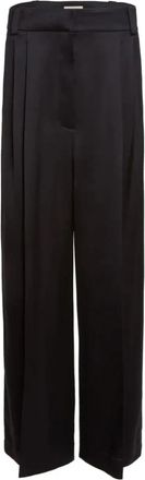 Khaite Wijde Geplooide Broek Zwart - Dames - Wijde Broeken - Zwart - 3XS - Wol - Broeken