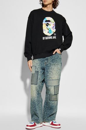 A Bathing Ape Sweatshirt With Logo, Mens, Black