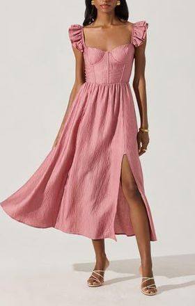 ASTR the Label Wedelia Fit & Flare Dress in Pink at Nordstrom Rack, Size Medium