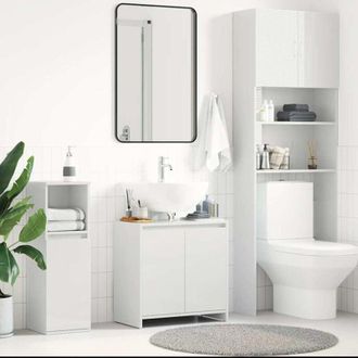 vidaXL vidaXL Mobile da Bagno Bianco Lucido 60x33x61 cm in Legno Multistrato