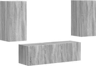 vidaXL Conjunto De Mueble Para Tv De Pared 4 Uds. Sonoma Gris Vidaxl