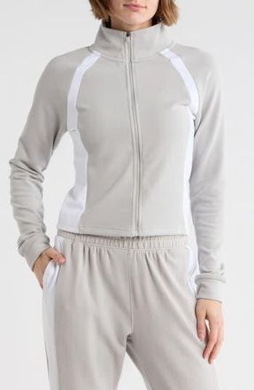 Yogalicious Ultra M&eacute;lange Vogue Fit Fleece Full Zip Sweatshirt in Lunar Dust at Nordstrom Rack, Size X-Small