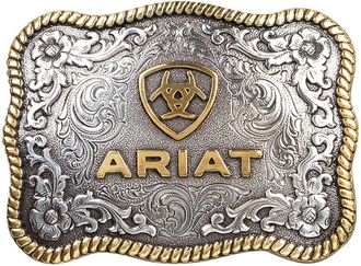 Ariat Rectangular Edged Silver Buckle Belt, by Ariat