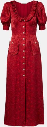 Alessandra Rich Floral silk jacquard midi dress