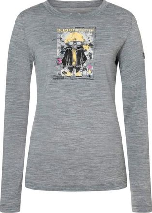super.natural Crazy Mouse L/S Merinoshirt f&uuml;r Damen | grau/ various