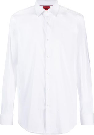 HUGO BOSS long-sleeve cotton shirt - men - Cotton/Polyamide/Spandex/Elastane - 44 - White