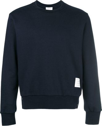 Thom Browne Pullover mit Rundhalsausschnitt und RWB-Streifen in der Mitte hinten im klassischen Loopback