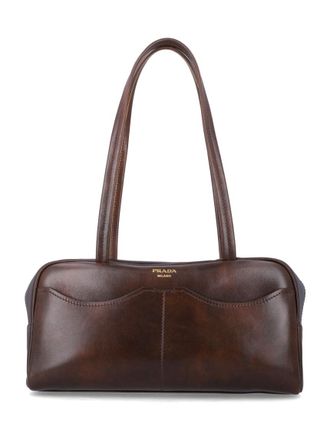 Prada Brown Carry Large Shoulder Bag