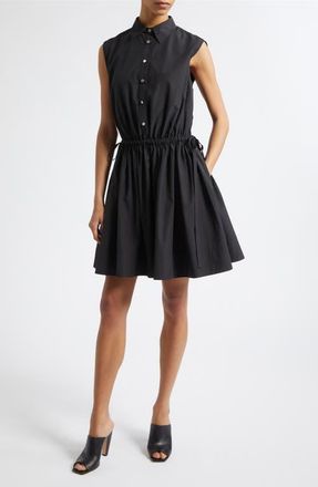 Derek Lam Tristan Sleeveless Shirtdress in Black at Nordstrom, Size X-Large