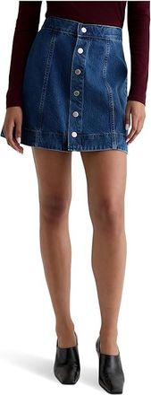 AG - Adriano Goldschmied Evie A Line Mini Skirt Womens Skirt Denali : 32, Cotton/Elastane