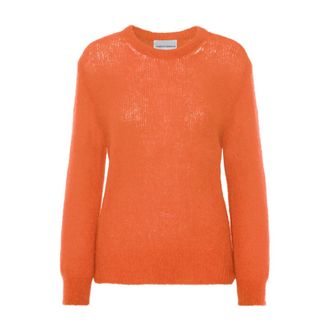 Americandreams Mari Oversized Gebreide Pullover - Dames - Ronde hals truien - Oranje - ONE Size - Wol - Truien & Vesten