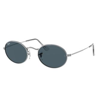 Ray-Ban Vintage Ovale Zonnebril met Platte Glazen Lenzen - unisex - Zonnebrillen - Grijs - 50 MM - Accessoires