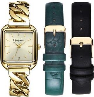 Jessica Simpson Siicone Watch Change Strap Set in Gold at Nordstrom Rack