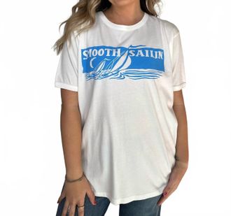 Daydreamer Smooth Sailin Ringer Tee In Vintage White
