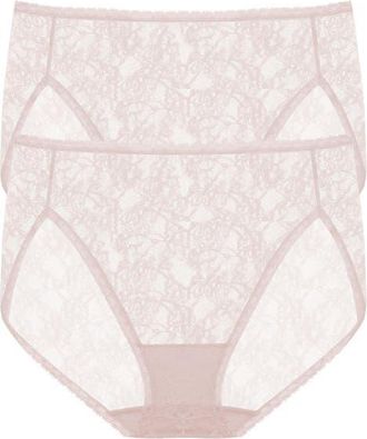 Natori Bliss Allure Lace One Size French Cut Brief 2-Pack in Rose Beige at Nordstrom