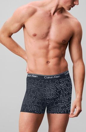 Calvin Klein Assorted 3-Pack Microfiber Boxer Briefs in Shoreline/Shoreline/grey at Nordstrom, Size X-Large