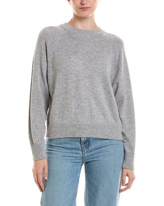 Fort&eacute; Cashmere Rib Trim Cashmere Sweatshirt