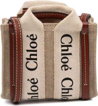 Chlo&eacute; Pre-owned Chloe Nano Canvas Woody Satchel WQWQHIJ29DA13NRV