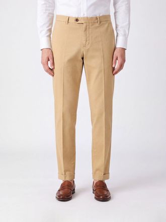 Pantaloni Torino Slim Fit Chino Trousers in Cotton Blend with Slash Pockets