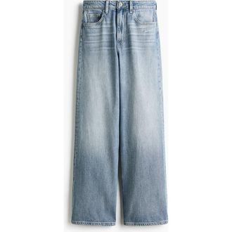 H&M Wide High Jeans in Light Denim Blue at Nordstrom, Size 14