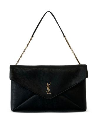 Saint Laurent small Cassandra logo-plaque shoulder bag - Black