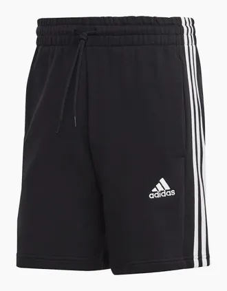 adidas Mens 3 Stripe Fleece Shorts Mens - Black/Multi - Size: 33/32/32