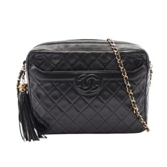 Chanel Pre-owned Matelasse Lamslederen Schoudertas - Dames - Pre-owned - Zwart - Maat: ONE Size Leer