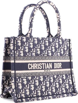 Dior Book Oblique Canvas Small tote bag - Blauw