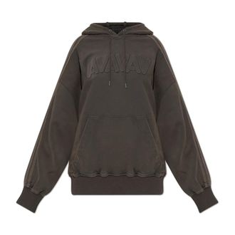adidas Oversized Hoodie met logo-embossing - Dames - Hoodies - Bruin - XL - Katoen - Hoodies & sweatvesten