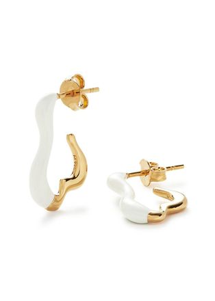 Missoma Squiggle Small Enamel and 18kt Gold-plated Earrings - White - One Size