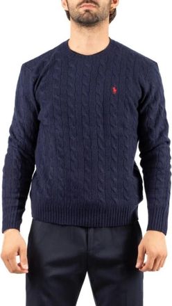 Ralph Lauren Maglia girocollo - Heren - Ronde hals truien - Blauw - L - Wol - Truien & Vesten